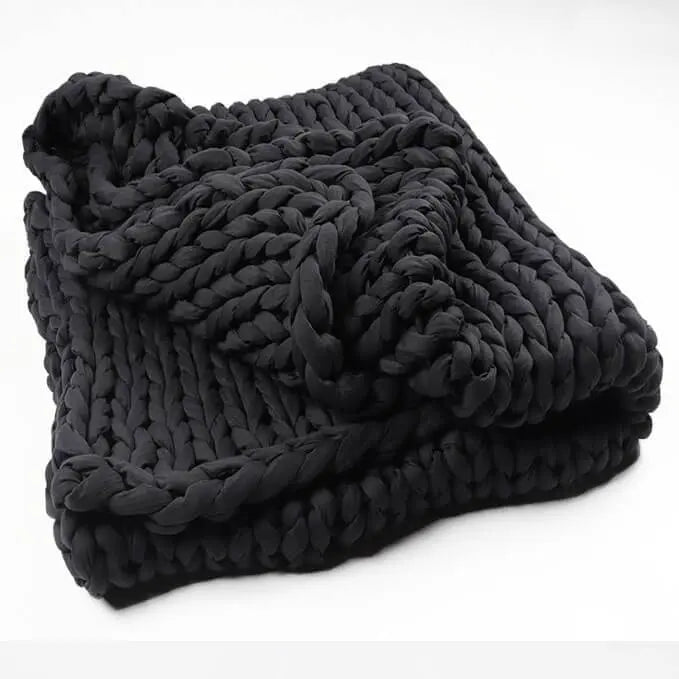 KNIT COUVERTURE LESTÉE APAISANTE - rafraîchissante Couverture lestée apaisante made from Organic coton - 42x72 15 lbs ou 60x80 20 lbs - Plusieurs couleurs disponibles - Asteroid Gris (Dark Gris-42'' x 72''15 lbs