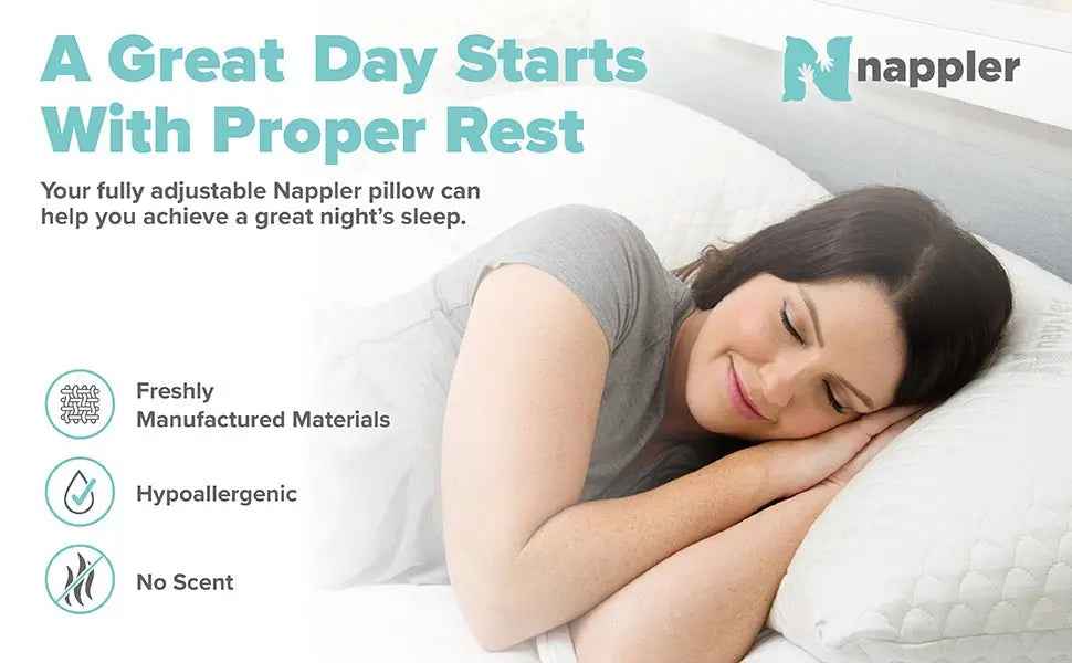 NAPPLER LUXURY ADJUSTABLE SHREDDED MEMORY FOAM PILLOW
