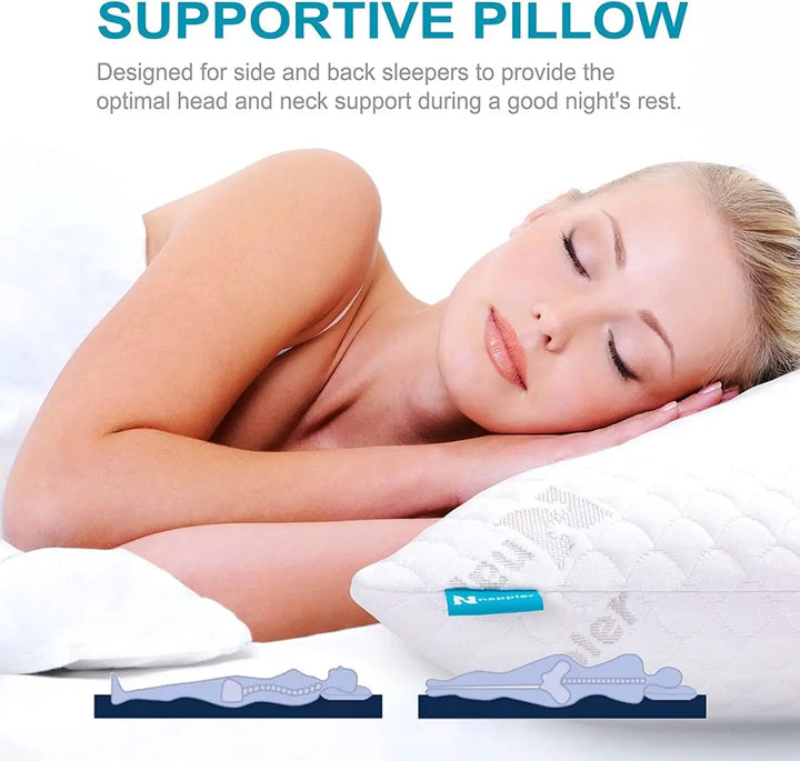 Nappler Luxury Adjustable Shredded Memory Foam Pillow (Queen) - 1 x Queen -