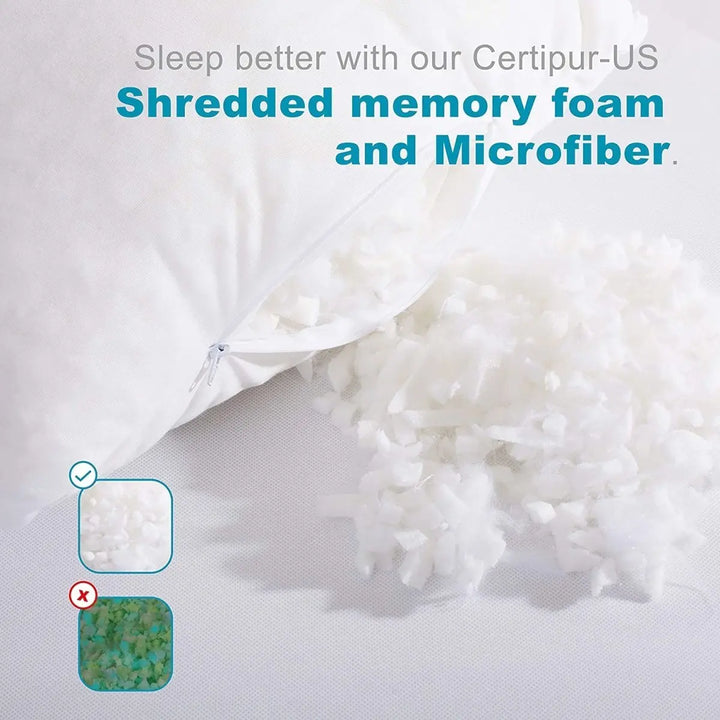 Nappler Luxury Adjustable Shredded Memory Foam Pillow (Queen) - 1 x Queen -