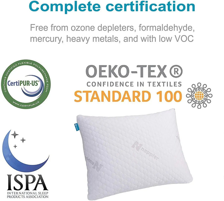 Nappler Luxury Adjustable Shredded Memory Foam Pillow (Queen) - 1 x Queen -