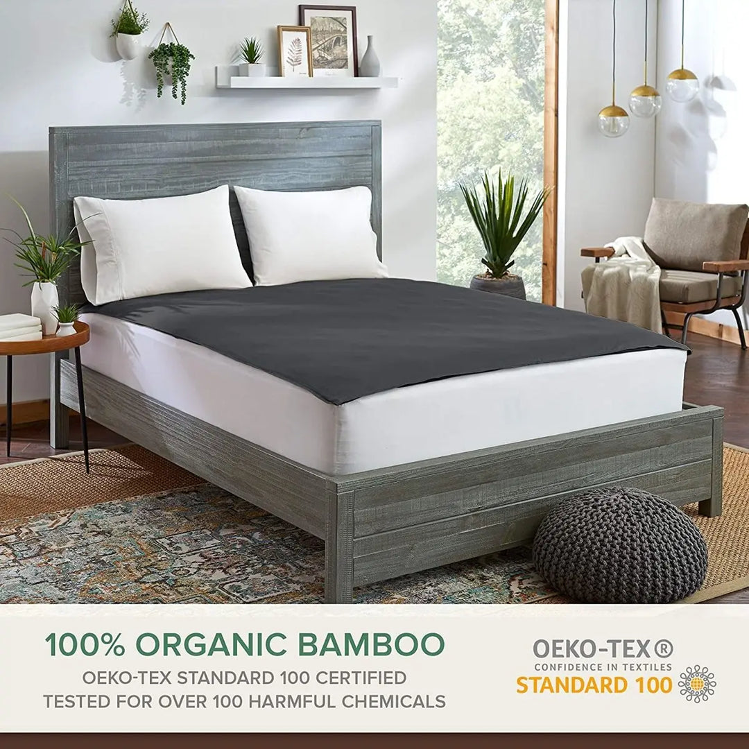 PREMIUM rafraîchissante BAMBOO THÉRAPIE ensemble - ICED 3.0 rafraîchissante Couverture lestée apaisante - BLANC / The housse is Gris Twin- 60'' x 80'' 15 lbs