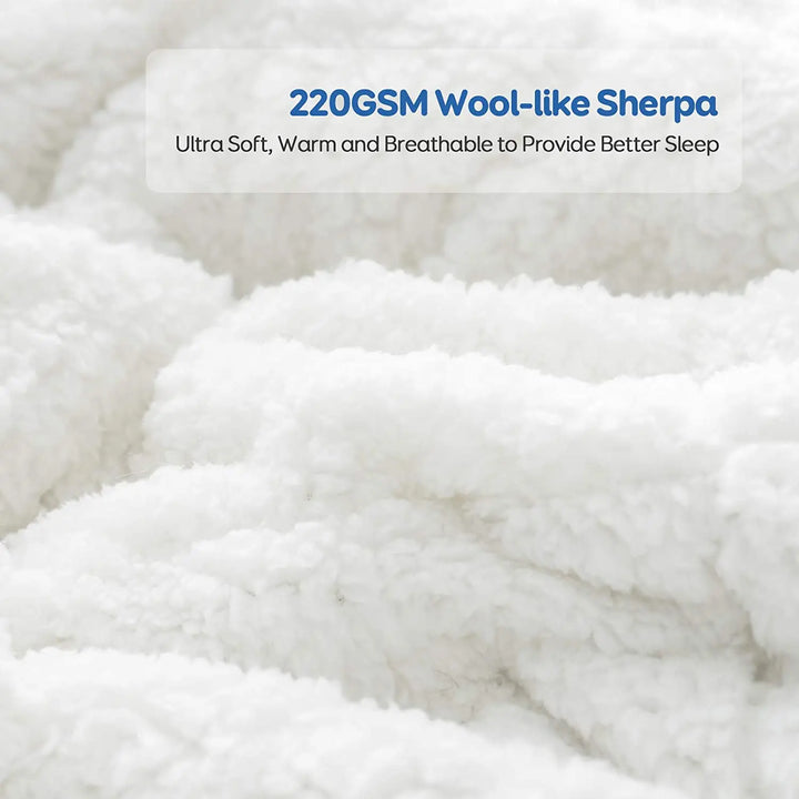Nouveau ! Sherpa Fausse fourrure Couverture lestée apaisante - 48x72 ou 60x80 15 lbs - Plusieurs couleurs disponibles - 48'' x 72'' BLANC - 15 lbs -