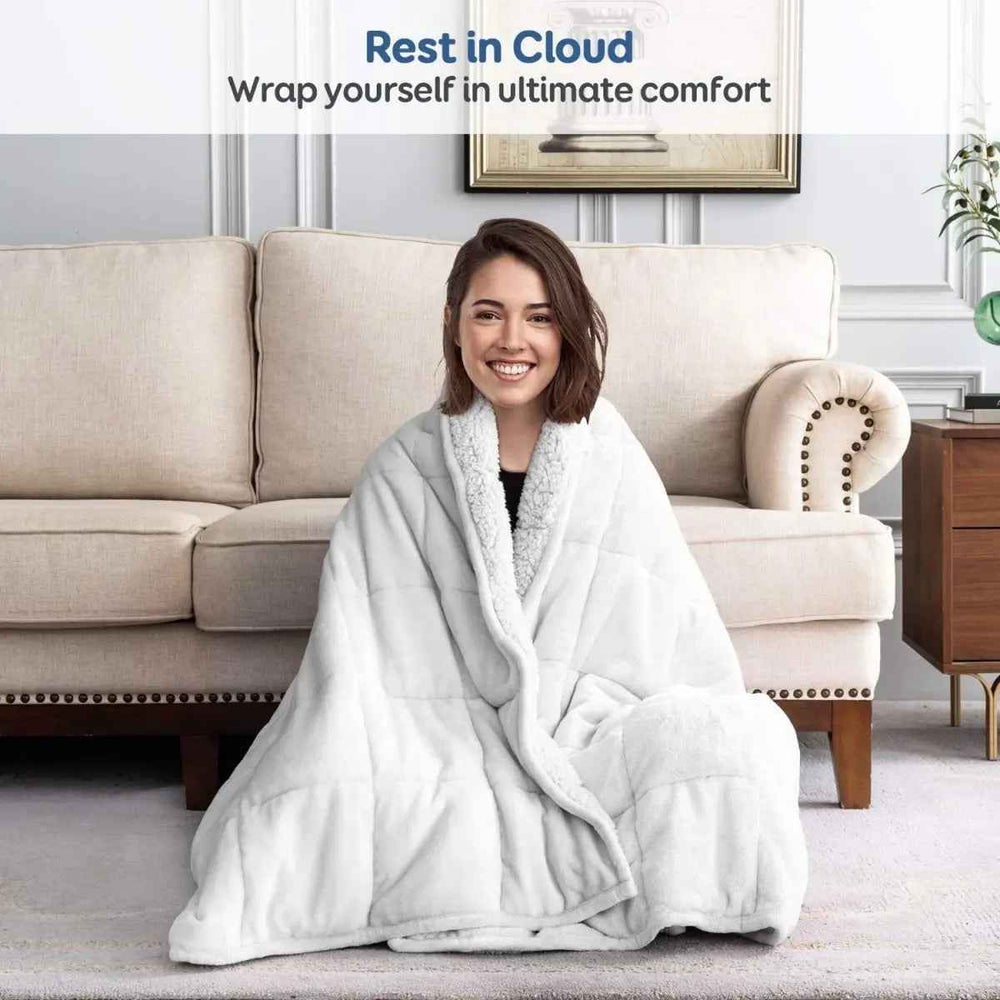 SHERPA FLEECE WEIGHTED BLANKET - Many colors available