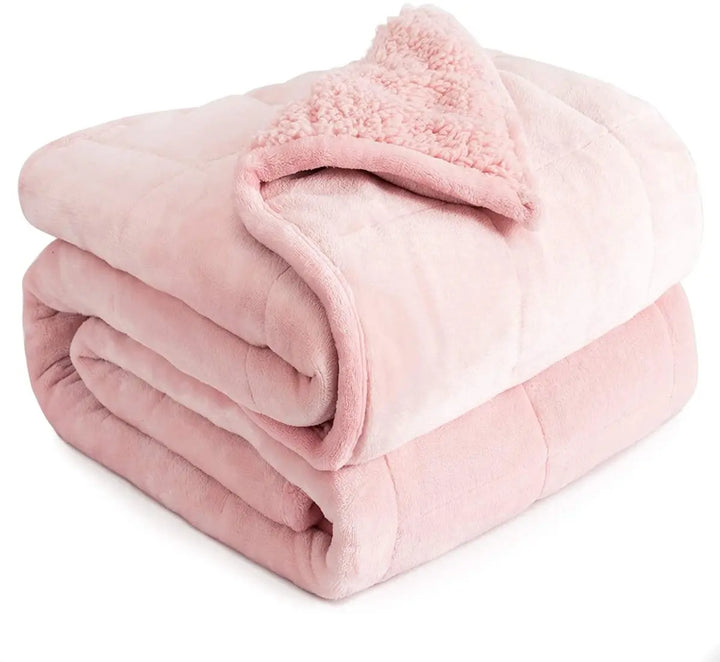 NOUVEAU ! Sherpa Fleece Couverture lestée apaisante - 15 lbs - 60'' x 80'' - Plusieurs couleurs disponibles - 60'' x 80'' PINK 15 lbs -