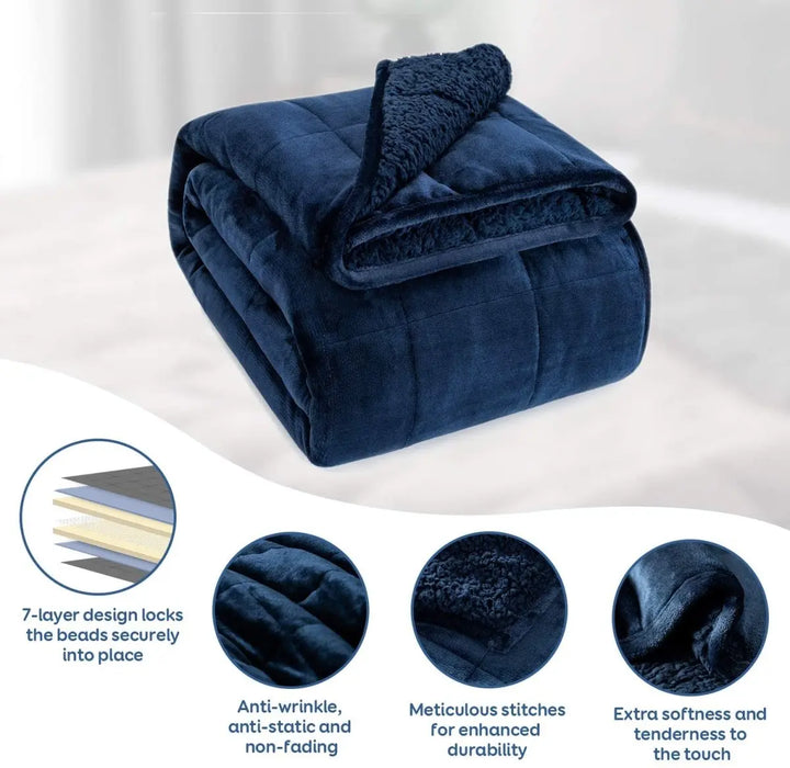 NOUVEAU ! Sherpa Fleece Couverture lestée apaisante - 15 lbs - 60'' x 80'' - Plusieurs couleurs disponibles - 60'' x 80'' PINK 15 lbs -