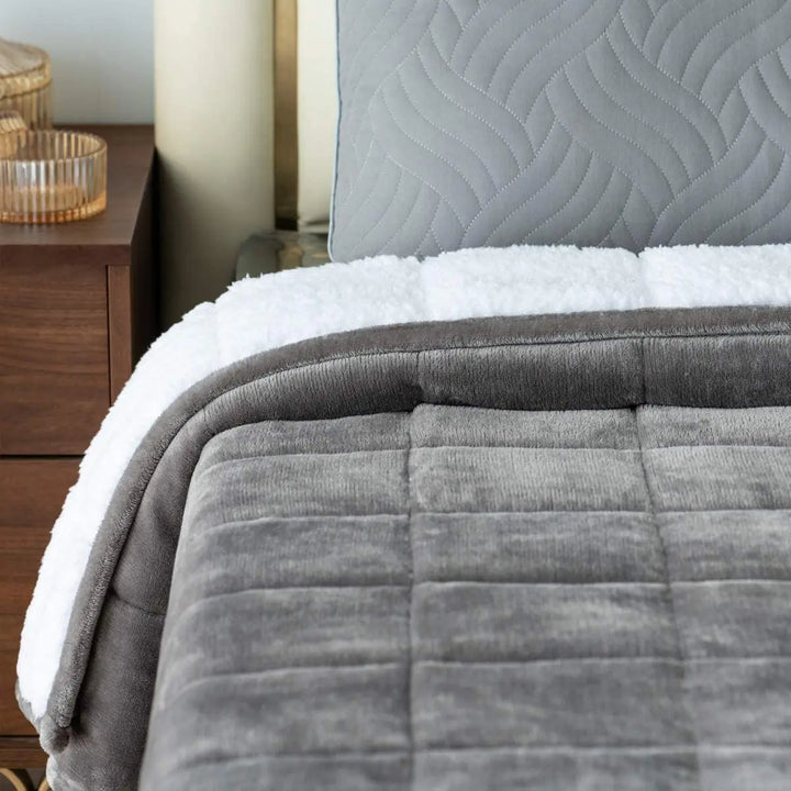 NOUVEAU ! Sherpa Fleece Couverture lestée apaisante - 15 lbs - 60'' x 80'' - Plusieurs couleurs disponibles - 60'' x 80'' BLANC - 15 lbs -