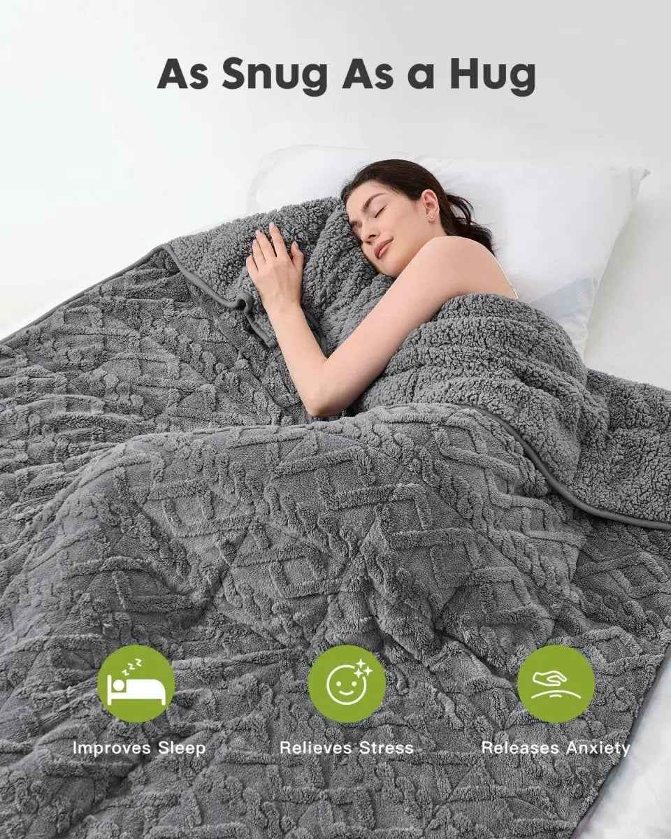 Sherpa Weighted Blanket Premium Comfort and Relaxation for Sleep