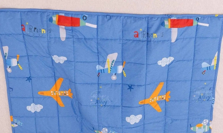 BETTER SLEEP JUNIOR - WEIGHTED BLANKET FOR KIDS - 41'' x 60'' (7 lbs) Blue Planes -