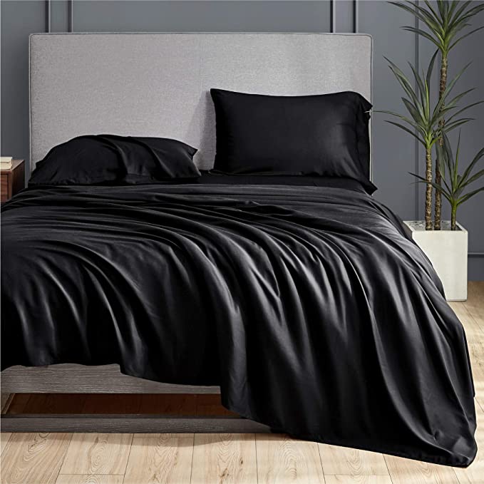 BETTER SLEEP - 100% BAMBOO COOLING SHEETS AND PILLOWCASE SET - Twin -Black