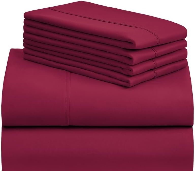 BETTER SLEEP 100% BAMBOO COOLING SHEETS AND PILLOWCASE SET - Twin -Burgundy