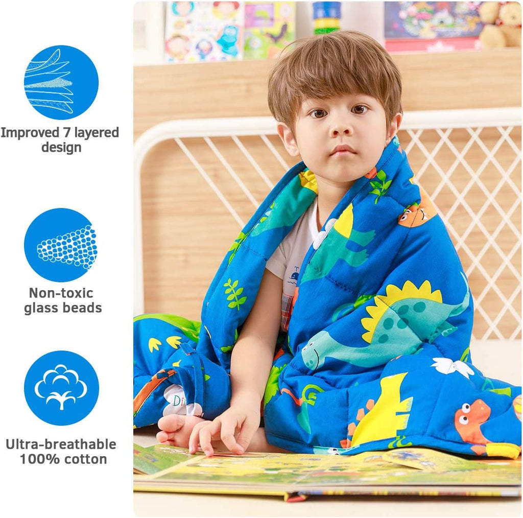 BETTER SLEEP JUNIOR - WEIGHTED BLANKET FOR KIDS - 41'' x 60'' (7 lbs) Blue Planes -