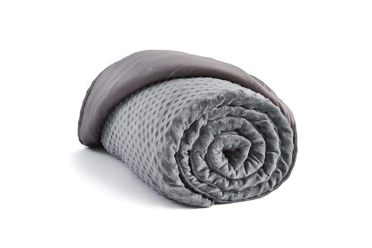 Cooling + Warming - DUAL THERAPY ALL SEASON COVER FOR WEIGHTED BLANKETS WHITE - Twin - 48'' x 72'' -Grey