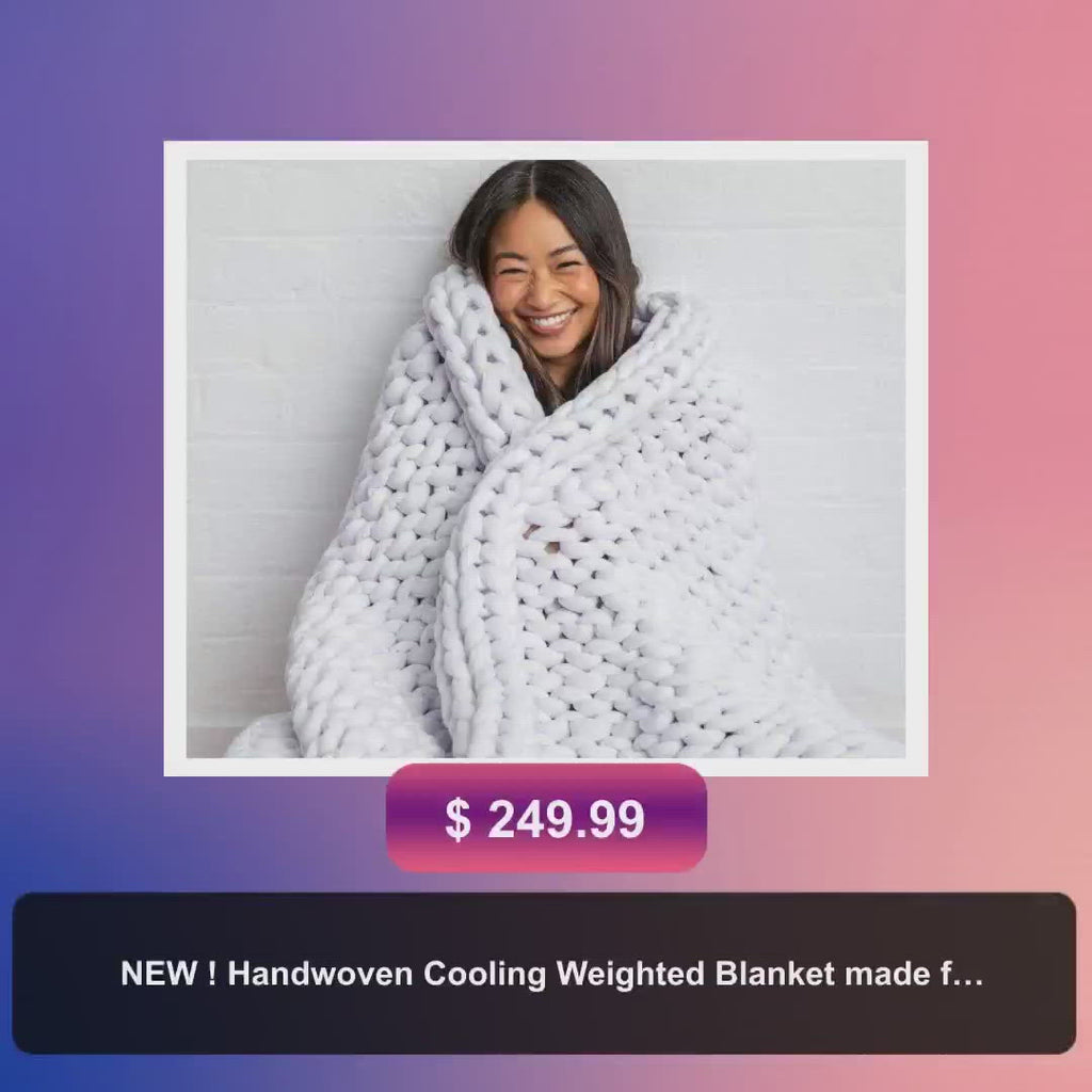 NEW ! Handwoven Cooling Weighted Blanket made from Organic Cotton - 15 lbs by@Vidoo