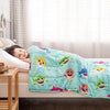 NEW! Weighted Blanket 5 lbs or 7 lbs for Kids, Ultra Cozy Minky Dotted and Cotton Sided with Cartoon Patterns - 36 x 48 Inches 5 lbs -Blue Dinosaur