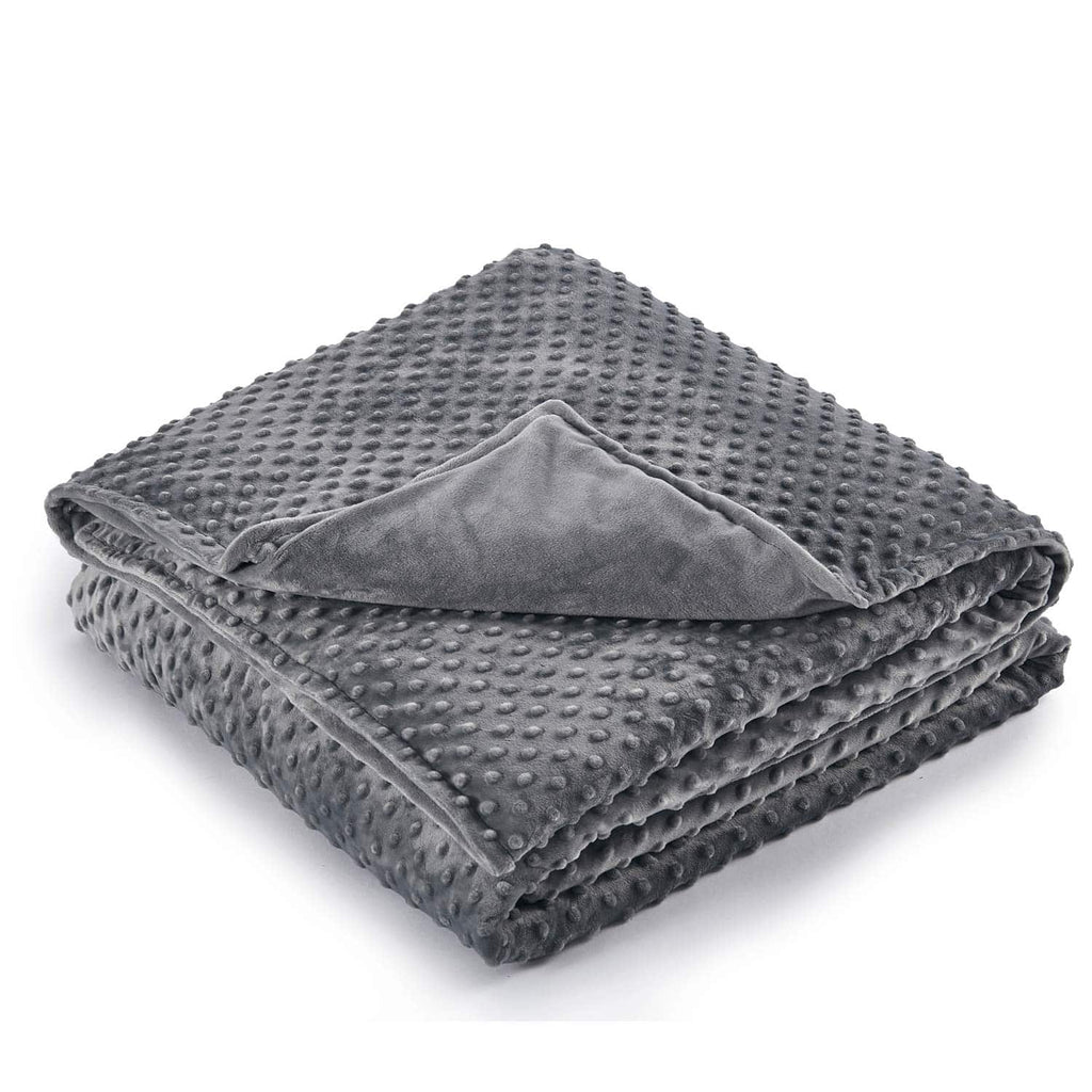 Warm - ORIGINAL MINKY DOTS COVER FOR WEIGHTED BLANKETS - Full/Queen - 60'' x 80'' (GREY) -